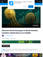 Ethereum Floods Exchanges As Bitcoin Remains Unshaken: Market Braces For Volatility | Bitcoinist.com