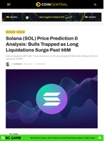 Solana (SOL) Price Prediction & Analysis: Bulls Trapped as Long Liquidations Surge Past $6M - CoinCentral