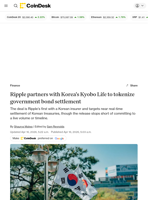 XRP-linked Ripple partners with Korea's Kyobo Life to tokenize government bonds