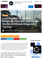 Lyno ($LYNO) Sets Out to Dominate the RWA Tokenization Market as Presale Stage Sells Out Fast | Live Bitcoin News