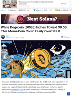 While Dogecoin (DOGE) Inches Toward $0.50, This Meme Coin Could Easily Overtake It