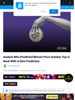 Analyst Who Predicted Bitcoin Price October Top Is Back With A New Prediction | Bitcoinist.com