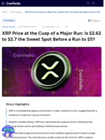 XRP at the Cusp of a Major Run: Is $2.62 to $2.7 the Sweet Spot Before a Run to $4?