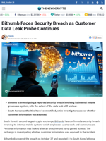 Bithumb Faces Security Breach as Customer Data Leak Probe Continues - TheNewsCrypto
