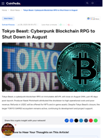 Tokyo Beast: Cyberpunk Blockchain RPG to Shut Down in August