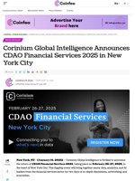Corinium Global Intelligence Announces CDAO Financial Services 2025 in New York City - Coinfea