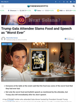 Trump Gala Attendee Slams Food and Speech as “Worst Ever”