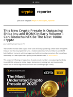 This New Crypto Presale Is Outpacing Shiba Inu and BONK In Early Volume - Can BlockchainFX Be The Next 1000x Crypto