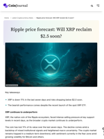 Ripple price forecast: Will XRP reclaim $2.5 soon?