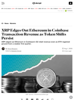 XRP Edges Out Ethereum in Coinbase Transaction Revenue as Token Shifts Persist - Decrypt