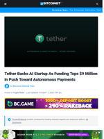 Tether Backs AI Startup As Funding Tops $9 Million In Push Toward Autonomous Payments | Bitcoinist.com