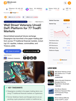 Wall Street Veterans Unveil DeFi Platform for 77 TradFi Markets
