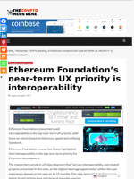 Ethereum Foundation’s near-term UX priority is interoperability - The Crypto News Wire