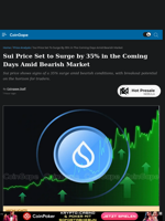 Sui Price Set to Surge by 35% in the Coming Days Amid Bearish Market