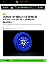 Cardano Faces Market Setback as Volume Crashes 36% and Price