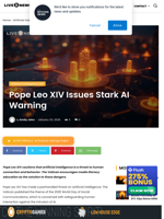 Pope Leo XIV Issues Stark AI Warning | Live Bitcoin News