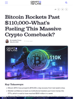 Bitcoin Rockets Past $110,000—What’s Fueling This Massive Crypto Comeback?