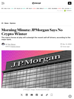 Morning Minute: JPMorgan Says No Crypto Winter - Decrypt