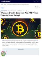 Why Are Bitcoin, Ethereum And XRP Prices Crashing Hard Today?