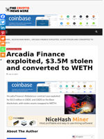Arcadia Finance exploited, $3.5M stolen and converted to WETH - The Crypto News Wire