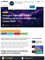 Polygon Sets New ATH in Stablecoin Active Wallets to Close
2025