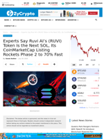 Experts Say Ruvi AI’s (RUVI) Token Is the Next SOL, Its CoinMarketCap Listing Rockets Phase 2 to 70% Fast 