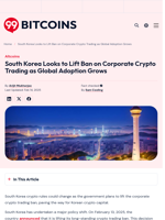 South Korea Looks Set to Lift Ban on Corporate Crypto Trading
