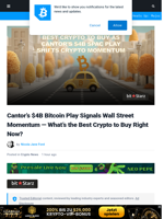 Best Crypto to Buy Right Now as Cantor’s $4B Bitcoin Move Fuels Wall Street Momentum
