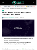 What’s Behind Stellar’s Massive 80% Jump This Past Week? - Crypto News Flash