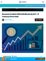 Research Predicts $160,000 Bitcoin By EOY, If Treasury Firms Hold