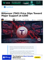 Bittensor (TAO) Price Slips Toward Major Support at $300