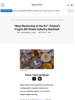“Most Restrictive in the EU”: Poland’s Crypto Bill Draws Industry Backlash