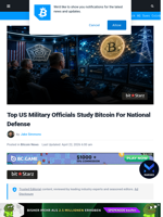 Top US Military Officials Study Bitcoin For National Defense