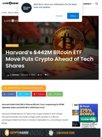 Harvard’s $442M Bitcoin ETF Surpasses Tech & Gold