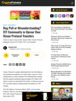 Rug Pull or Misunderstanding? FET Community in Uproar Over Ocean Protocol Transfers