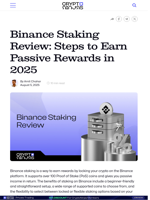 Binance Staking Review: Steps to Earn Passive Rewards in 2025