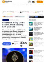 Ethereum Rally Gains Steam Amid Soaring ETF Demand – Markets and Prices Bitcoin News