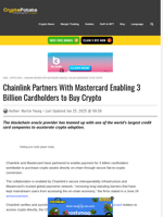 Chainlink Partners With Mastercard Enabling 3 Billion Cardholders to Buy Crypto 