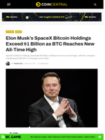 Elon Musk's SpaceX Bitcoin Holdings Exceed $1 Billion as BTC Reaches New All-Time High - CoinCentral