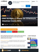 ENS Scraps L2 Plans as Ethereum Slashes Costs 99% | Live Bitcoin News