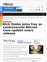 Nick Szabo joins fray as controversial Bitcoin Core update nears release - The Crypto News Wire