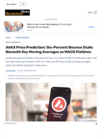 AVAX Price Prediction: Six-Percent Bounce Stalls Beneath Key Moving Averages as MACD Flatlines - Blockchain.News