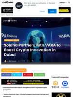 Solana Partners with VARA to Boost Crypto Innovation in Dubai | Live Bitcoin News