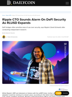Ripple CTO Sounds Alarm On DeFi Security As RLUSD Expands - DailyCoin