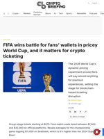 FIFA wins battle for fans' wallets in pricey World Cup, and it matters for crypto ticketing