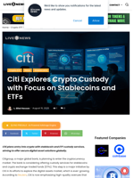 Citi Explores Crypto Custody with Focus on Stablecoins and ETFs | Live Bitcoin News