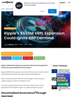 Ripple’s $550M XRPL Push Could Boost XRP Demand