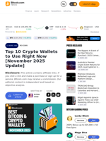 Top 10 Crypto Wallets to Use Right Now [November 2025 Update] – Reviews Bitcoin News