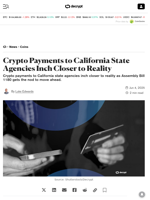 Crypto Payments to California State Agencies Inch Closer to Reality - Decrypt