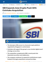 SBI Expands Asia Crypto Push With Coinhako Acquisition - Crypto News Flash